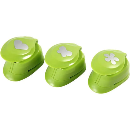 3 Assorted Design Paper Punch Craft Flower Butterfly Heart Card EVA Foam 25 mm
