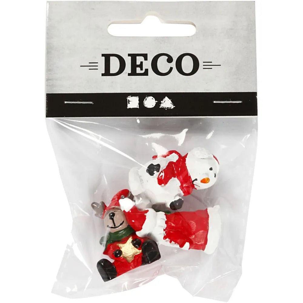 3 x Small Figures Assorted Shaped For Christmas Decoration Crafts Accessories Miniature figurines
