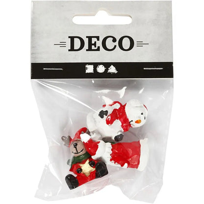 3 x Small Figures Assorted Shaped For Christmas Decoration Crafts Accessories Miniature figurines