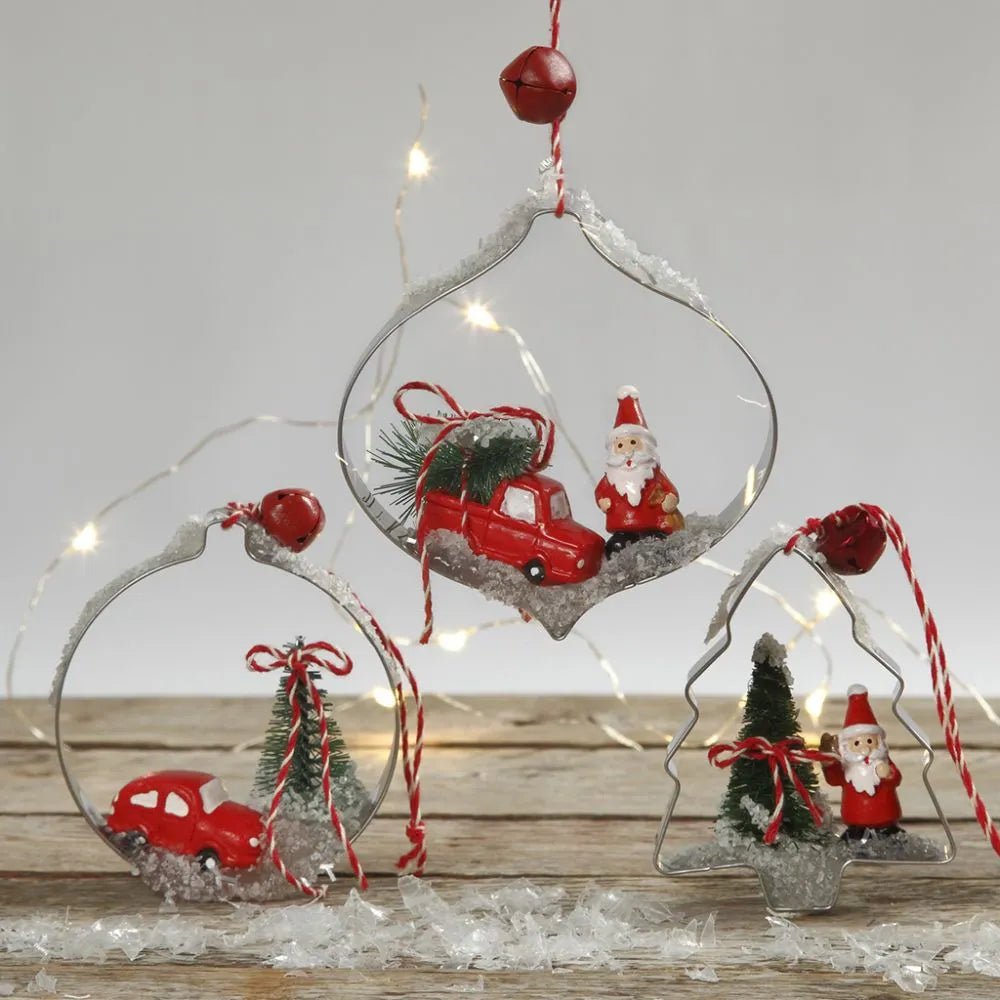 3 x Small Figures Assorted Shaped For Christmas Decoration Crafts Accessories Miniature figurines
