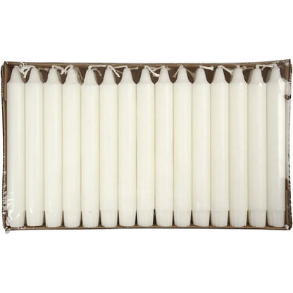 30 White Taper Candles 100% Stearin 8 Hrs Burning Time Christmas - Home-Crafts