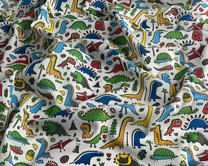 Dinosaur Sky Polycotton Children Fabric