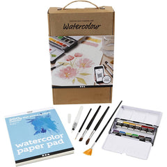 Art Aqua Watercolour Discover Training Kit Metal Box 12 Colours A5 200g