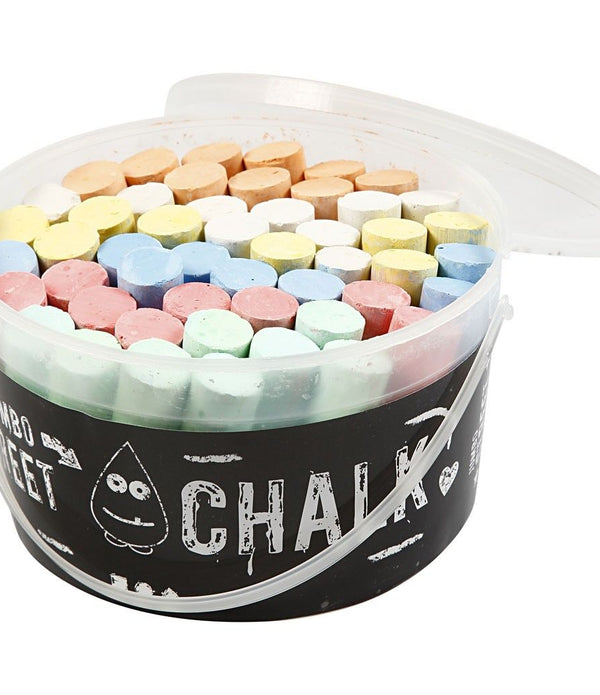 50 x Children Sidewalk Jumbo Chalk 6 Assorted Colours Hopscotch Lines Drawing