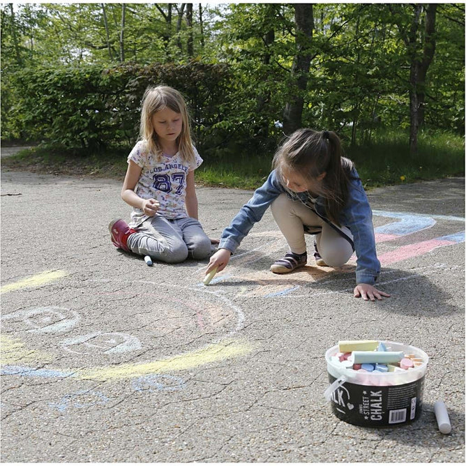 50 x Children Sidewalk Jumbo Chalk 6 Assorted Colours Hopscotch Lines Drawing