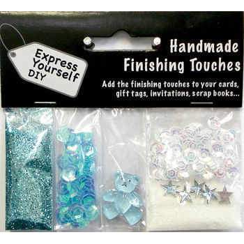 Blue Sequins With Hearts & Glitter - Hobby & Crafts