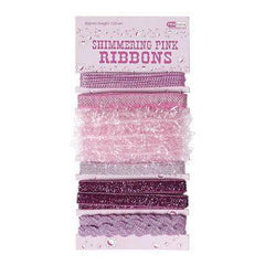 Shimmering Pink Ribbons and Ric Rac - Hobby & Crafts