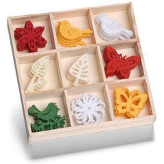 SALE - Christmas FELT Cut Out Embellishments Toppers - Floral Fine - Hobby & Crafts