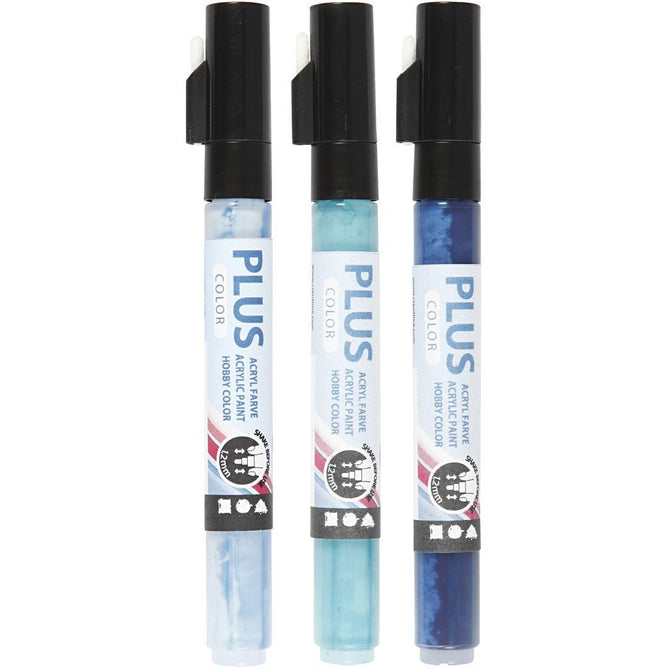 Plus Color Marker 14.5cm | Line 1-2 mm| Choose Colour 3 Packs 5,5ml Water Based
