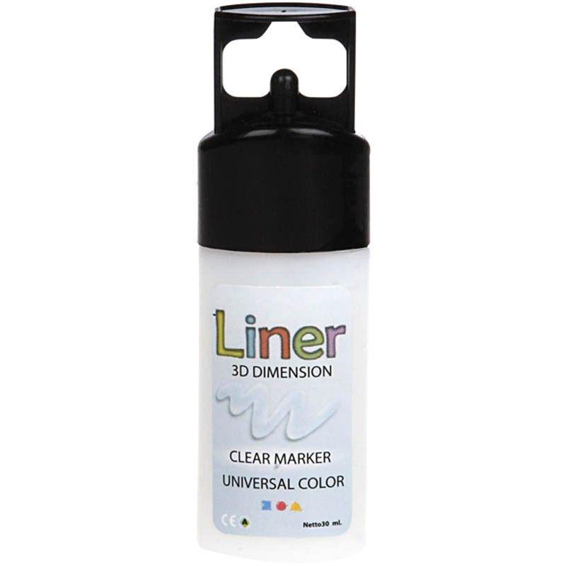 3D Liner Universal Colour Clear Marker For Non Greasy Surface Painting 30 ml - Home - Crafts