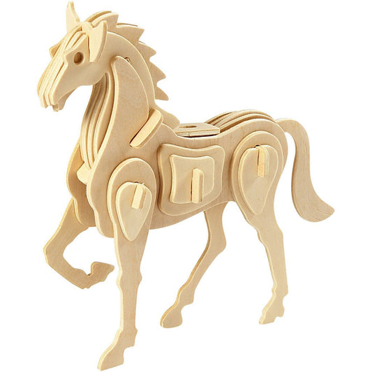 3D Plywood Toy Construction Kit Children Decoration Crafts 18x4.5x16 cm - Horse - Home - Crafts
