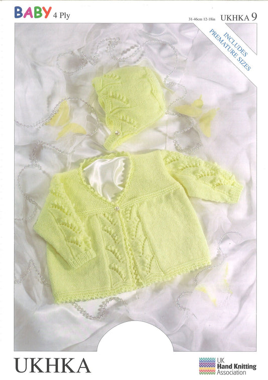 4 Ply Knitting Pattern Matinee Coat Bonnet 0 To 2 Years 31 - 46 cm 12 - 18 inches - Home - Crafts