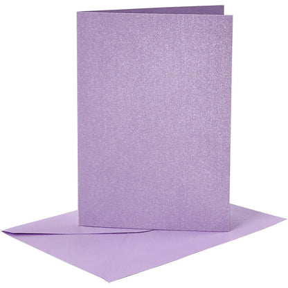 4 x Assorted Colour Mother Of Pearl Finish Blank Cards With Envelopes Craft Making - Home - Crafts