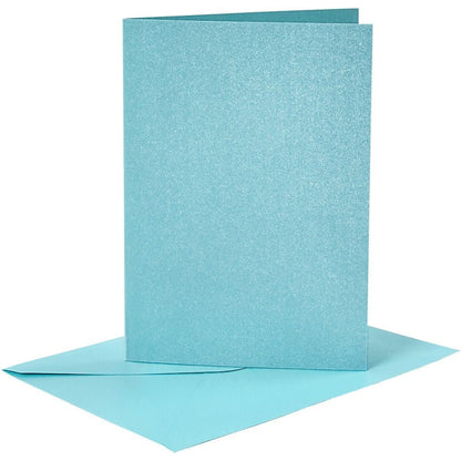 4 x Assorted Colour Mother Of Pearl Finish Blank Cards With Envelopes Craft Making - Home - Crafts
