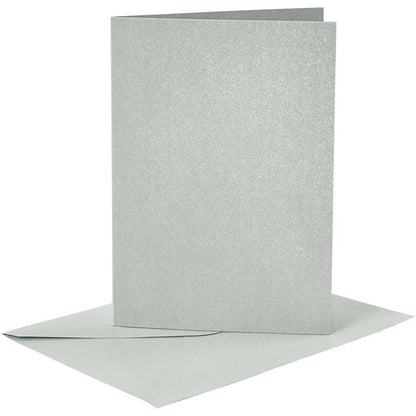 4 x Assorted Colour Mother Of Pearl Finish Blank Cards With Envelopes Craft Making - Home - Crafts