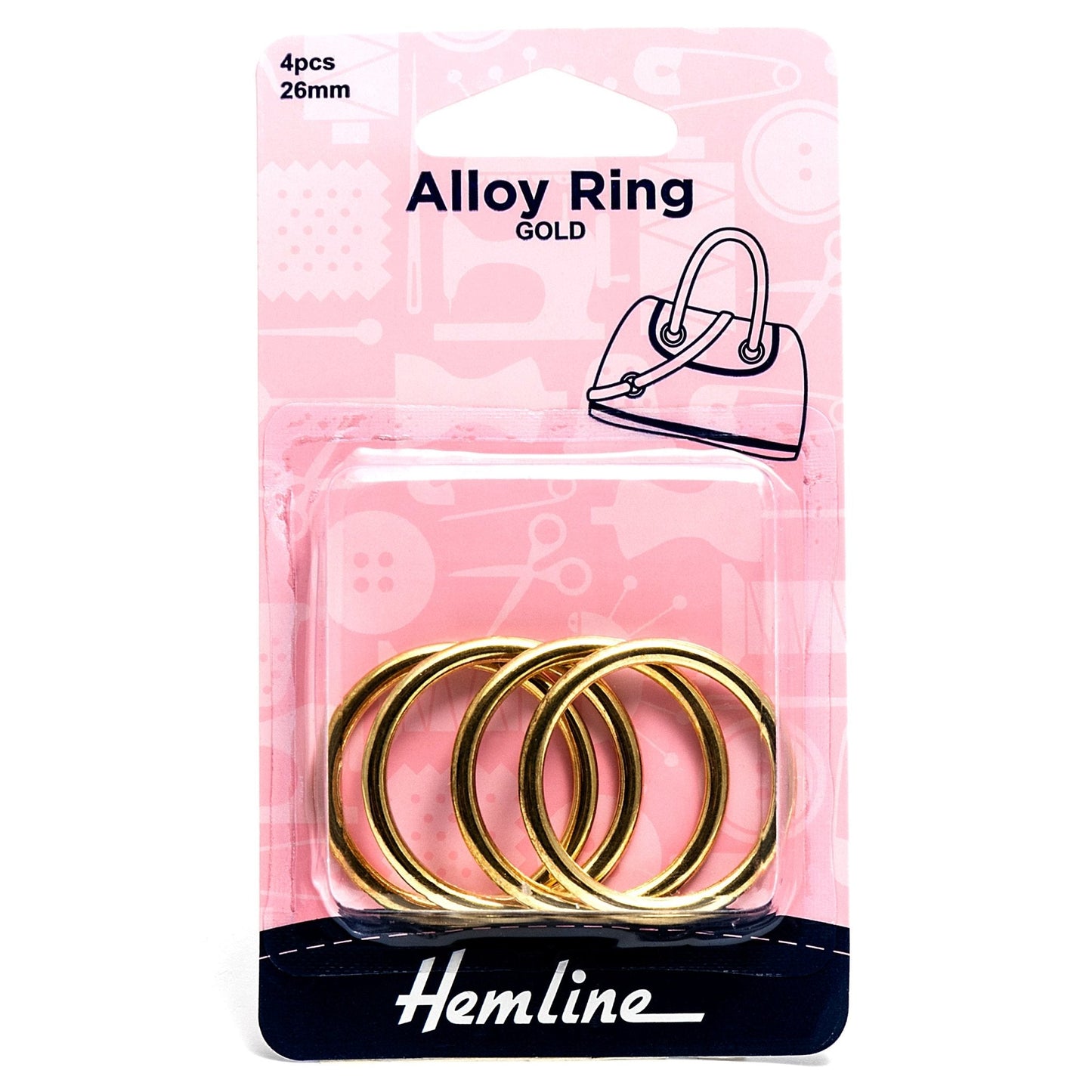 4 x Hemline Circular Alloy Rings Macramé Bag Making Crafts 26mm - Select Colour - Home - Crafts