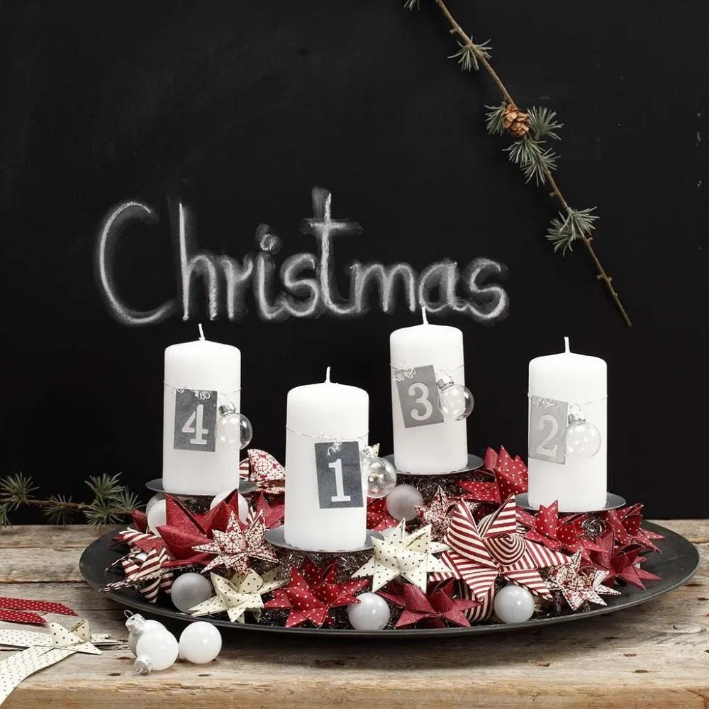 4 x Metal Round Shape Candle Holders With Spear For Christmas Decorations D: 7cm