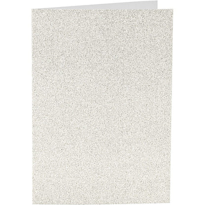4 x White Colour Glitter Cards Paper Envelopes For Greetings Decoration - Home - Crafts