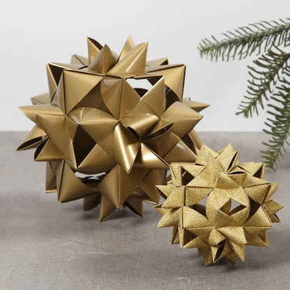 40 x Vivi Gade Gold With Glitter Lacquered Surface Paper Star Strips Crafts
