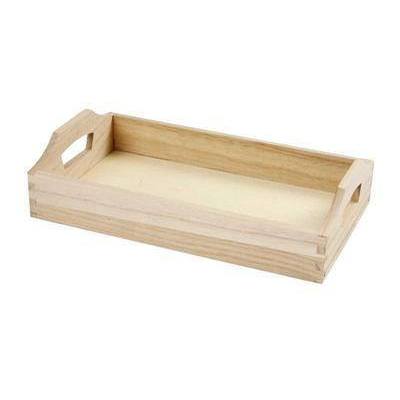 30cm Wooden Serving Small Tray With Handles Decorate Or Paint - Hobby & Crafts