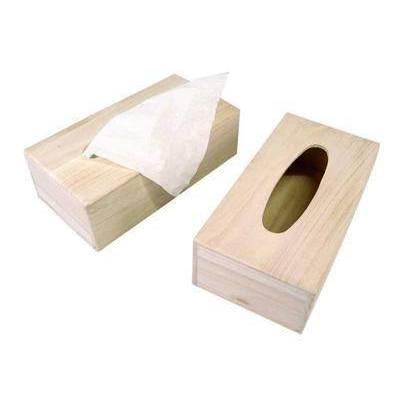 Wooden Craft Empress Tree Tissue Box With Hole Holder To Decorate - Hobby & Crafts