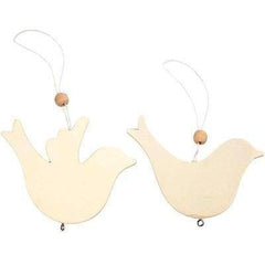 10 x Wooden Dove Love Birds Hanging Decorate/Decoration Plain Personalised Craft - Hobby & Crafts