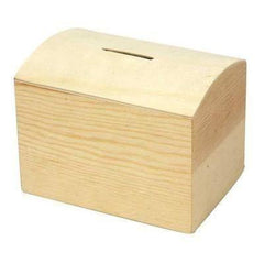 Natural Wooden Pine Money Box 10 cm - Hobby & Crafts
