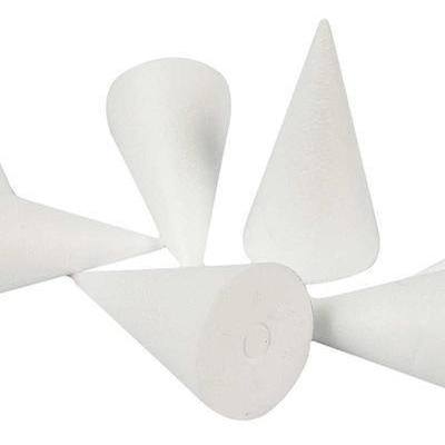 25 x Polystyrene Cone Shape Craft Decorations - 11 cm - Hobby & Crafts