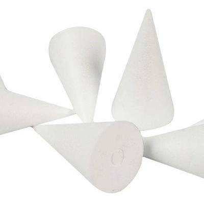 25 x Polystyrene Cone Shape Craft Decorations - 15 cm - Hobby & Crafts