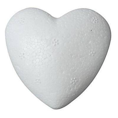 5 x Polystyrene Heart Shape Craft Decorations - 12 cm - Hobby & Crafts