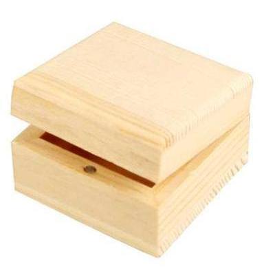 Natural Wooden Pine Jewellery Storage Box 6 cm - Hobby & Crafts