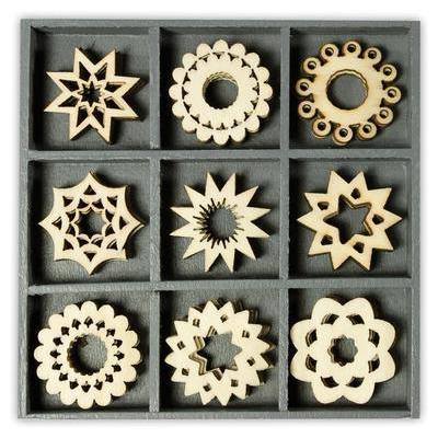 Wooden Decorations Embellishments Toppers - Fancy Circles - Hobby & Crafts