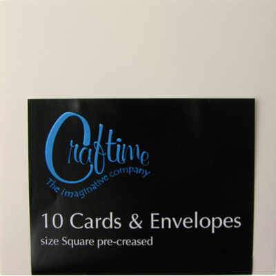 Craftime Cream 10 Pre-Creased Cards And Envelopes - Square - Hobby & Crafts