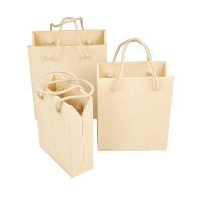 Set 3 Wooden Plywood Storage Gift Bag & Handles Decorate/Decoration Small Vases - Hobby & Crafts