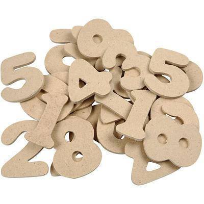30 Wooden 4 cm Numbers Pack Craft Create Decorate Personalise - Hobby & Crafts