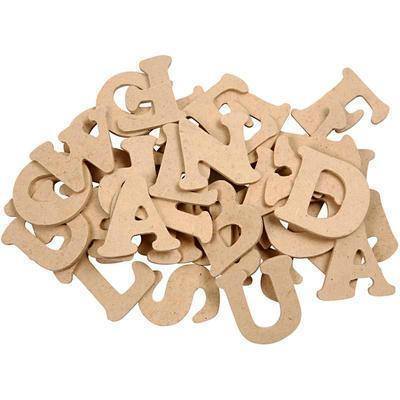 78 Wooden Alphabet Letters 4cm Craft Create Decorate Personalise - Hobby & Crafts