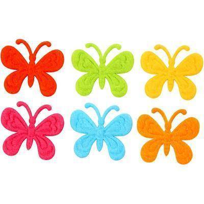 Felt Butterfly Butterflies Decoration Craft Card Making Embellishment 6 Colours - Hobby & Crafts