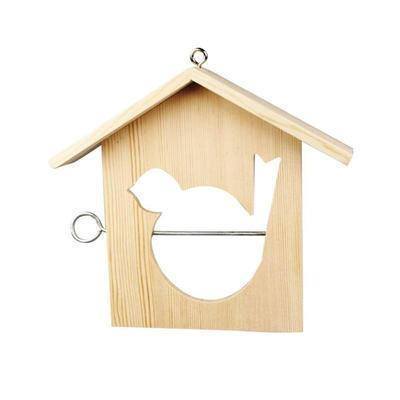 Small 21cm Wooden Bird House Feeder Craft Hanging Decorate/Paint Design Create - Hobby & Crafts