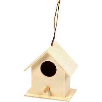 Wooden Craft Poplar 6cm Bird House Feed Decorate Small Garden Hanging Decoration - Hobby & Crafts