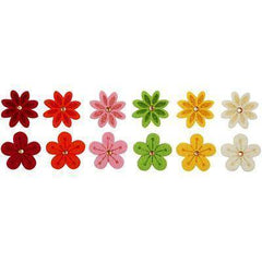 Felt Flowers Laser Cut Decoration Craft Card Making Embellishment 6 Colours - Hobby & Crafts