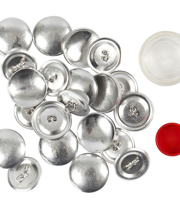 12 x Stianless Steel Round DIY Covered Buttons WIth Tool Set Sewing Crafts 22 mm - Hobby & Crafts