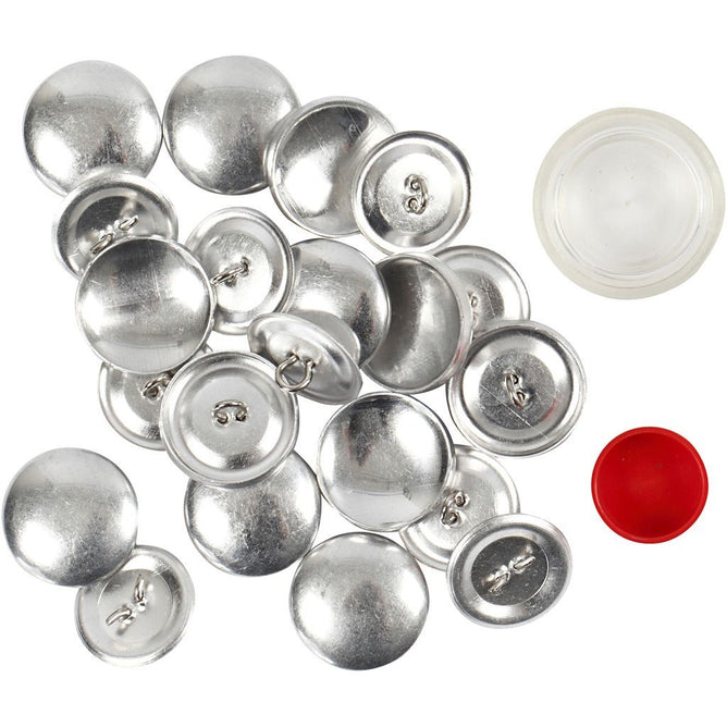 12 x Stianless Steel Round DIY Covered Buttons WIth Tool Set Sewing Crafts 22 mm - Hobby & Crafts