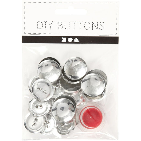 12 x Stianless Steel Round DIY Covered Buttons WIth Tool Set Sewing Crafts 22 mm - Hobby & Crafts