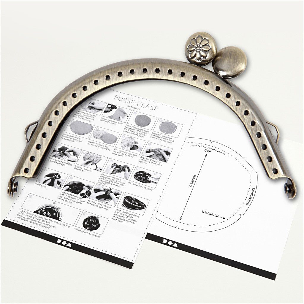 Brushed Brass Curved Metal Purse Clasp Kit With Sewing Holes Crafts Accessories - Hobby & Crafts