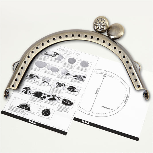 Brushed Brass Curved Metal Purse Clasp Kit With Sewing Holes Crafts Accessories - Hobby & Crafts
