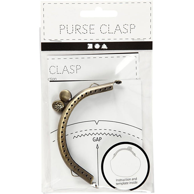 Brushed Brass Curved Metal Purse Clasp Kit With Sewing Holes Crafts Accessories - Hobby & Crafts