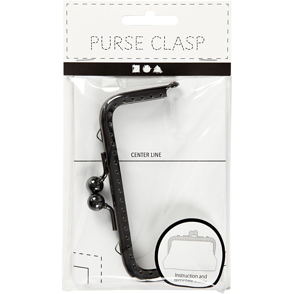 Dark Grey Metallic Square Purse Clasp Kit With Sewing Holes Crafts Accessories - Hobby & Crafts