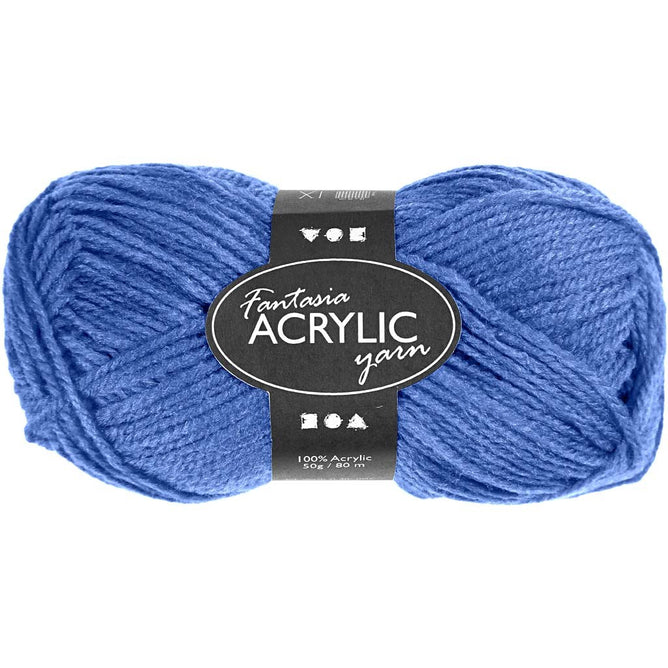 50g Fantasia Knitting 100% Acrylic Wool Double Knitting Yarn 80 m - Blue - Hobby & Crafts