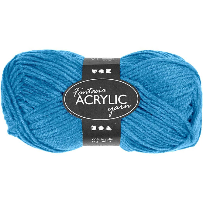 50g Fantasia Knitting 100% Acrylic Wool Double Knitting Yarn 80 m -Turquoise - Hobby & Crafts