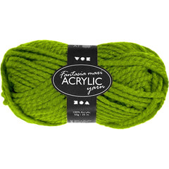 50g Fantasia Knitting 100% Acrylic Wool Chunky Yarn 35 m - Green - Hobby & Crafts